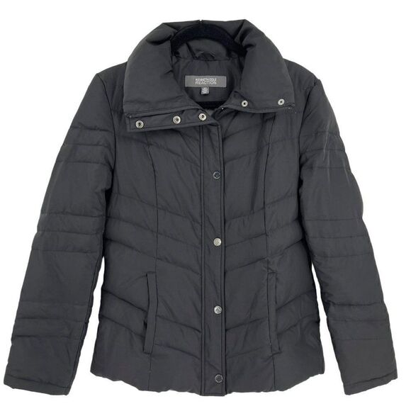Kenneth Cole Reaction Duckdown Lightweight Puffer Jacket Black Women Small - Picture 1 of 7